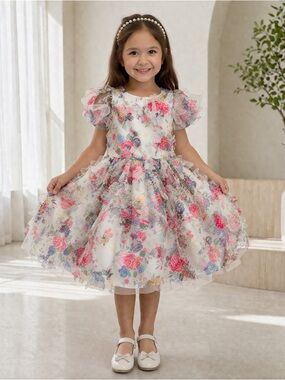 Kensie Girl Floral Tulle Dress Elegant Party Wedding Princess Dress NWT